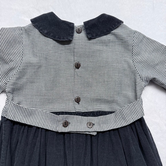 Vintage‎ Kellys Kids Dress Houndstooth Corduroy Peter Pan Collar Girls - Picture 9 of 9